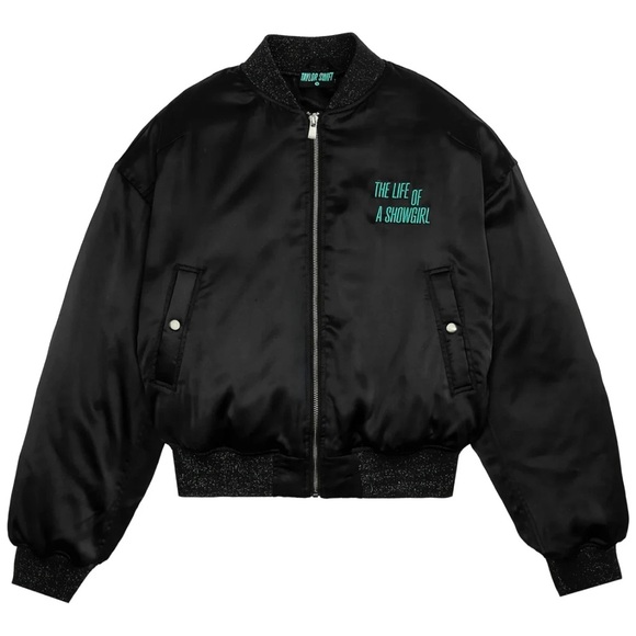 Taylor Swift The Life of a Showgirl Got A Wi$hli$t Bomber Jacket Black Size 3X - Picture 11 of 16
